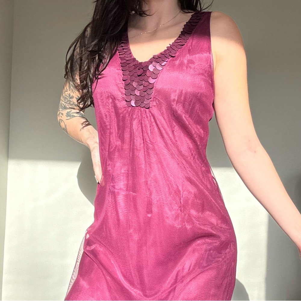 RW&CO Elegant Sequin Mesh Dress